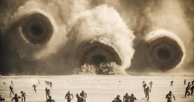 Sandworms in Dune Part Two